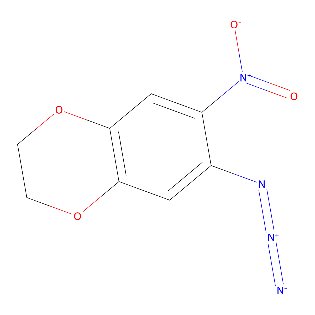 6-Azido-7-nitro-2,3-dihydro-1,4-benzodioxine molecular structure, CAS 62089-17-2