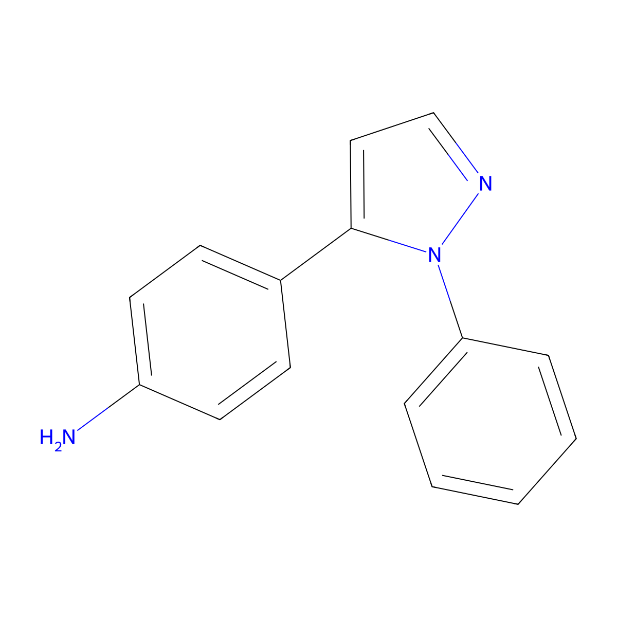 4-(1-Phenyl-1H-pyrazol-5-yl)aniline molecular structure, CAS 62089-29-6