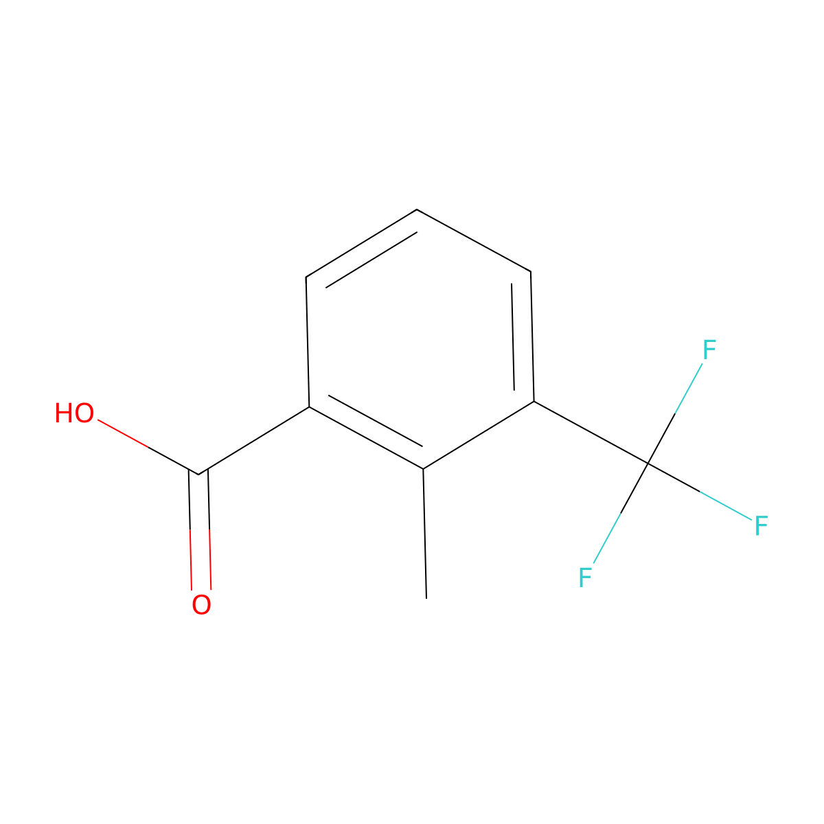 2-Methyl-3-(trifluoromethyl)benzoic acid molecular structure, CAS 62089-35-4