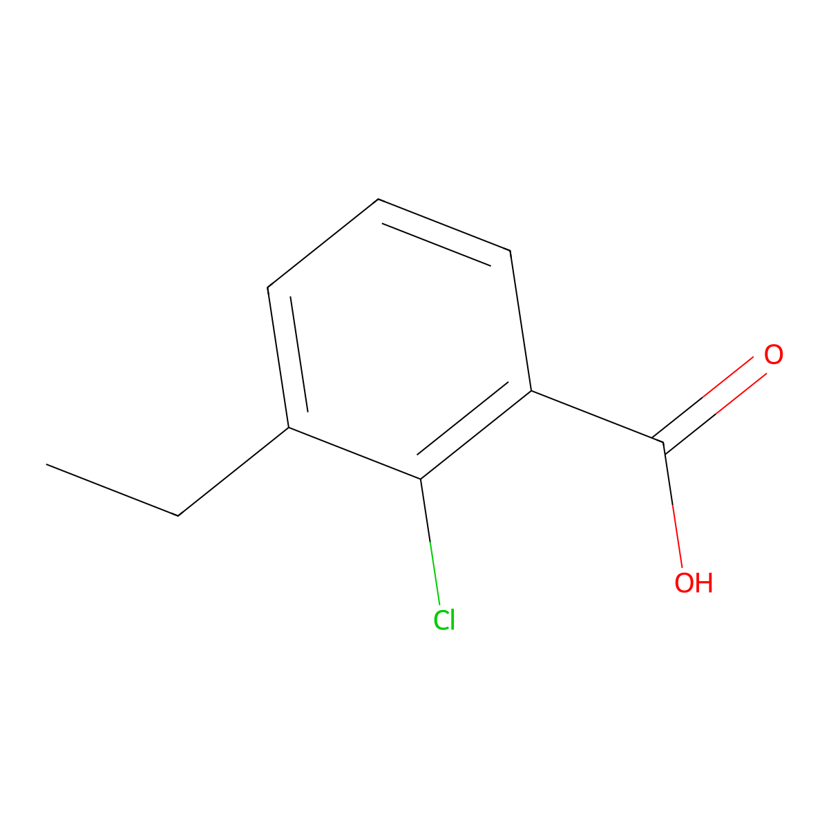 2-Chloro-3-ethylbenzoic acid molecular structure, CAS 62089-36-5