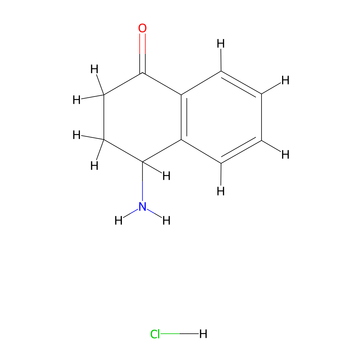 4-Amino-1,2,3,4-tetrahydronaphthalen-1-one hydrochloride molecular structure, CAS 62089-82-1