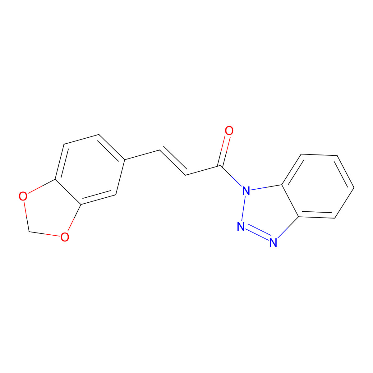 3-(1,3-Benzodioxol-5-yl)-1-(benzotriazol-1-yl)prop-2-en-1-one molecular structure, CAS 6209-00-3