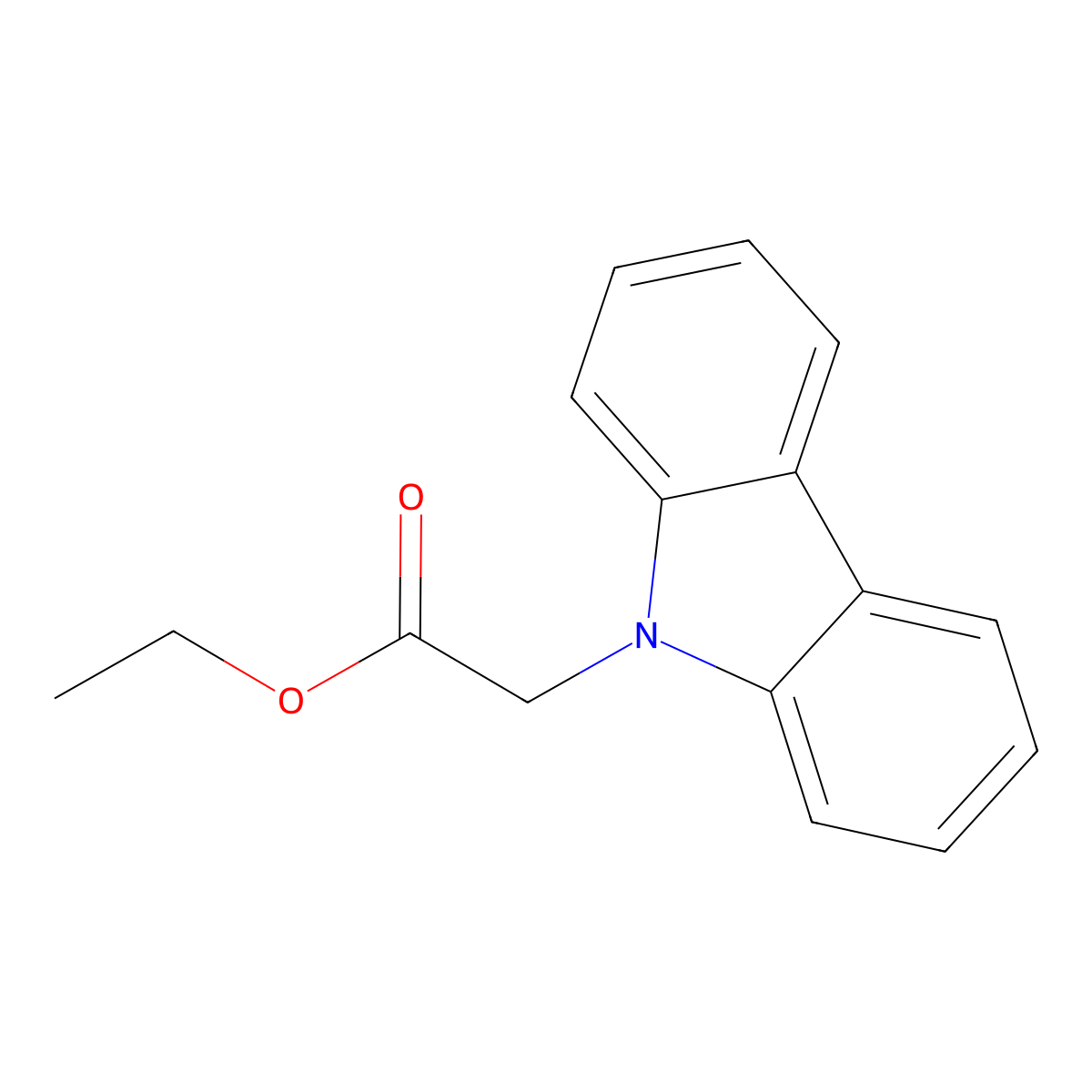 9-Carbazoleacetic acid ethyl ester molecular structure, CAS 6209-23-0