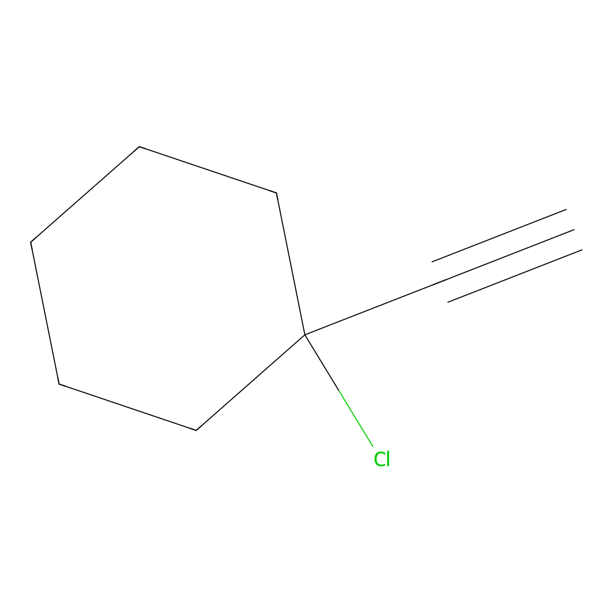Cyclohexane, 1-chloro-1-ethynyl- molecular structure, CAS 6209-75-2