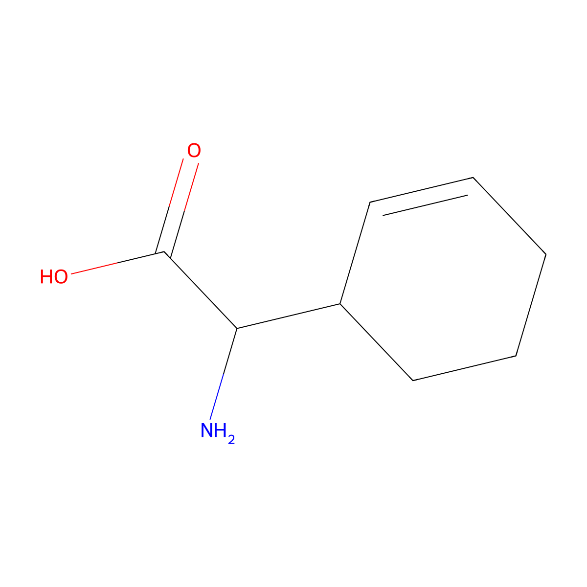 Amino(cyclohex-2-en-1-yl)acetic acid molecular structure, CAS 62090-88-4