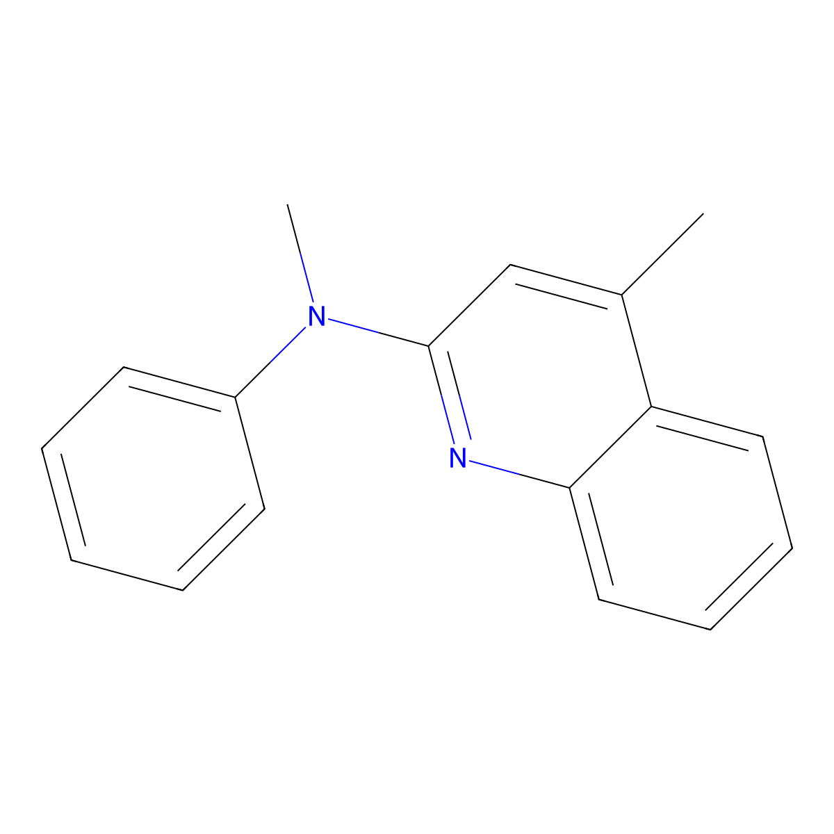 N,4-Dimethyl-N-phenylquinolin-2-amine molecular structure, CAS 62093-18-9