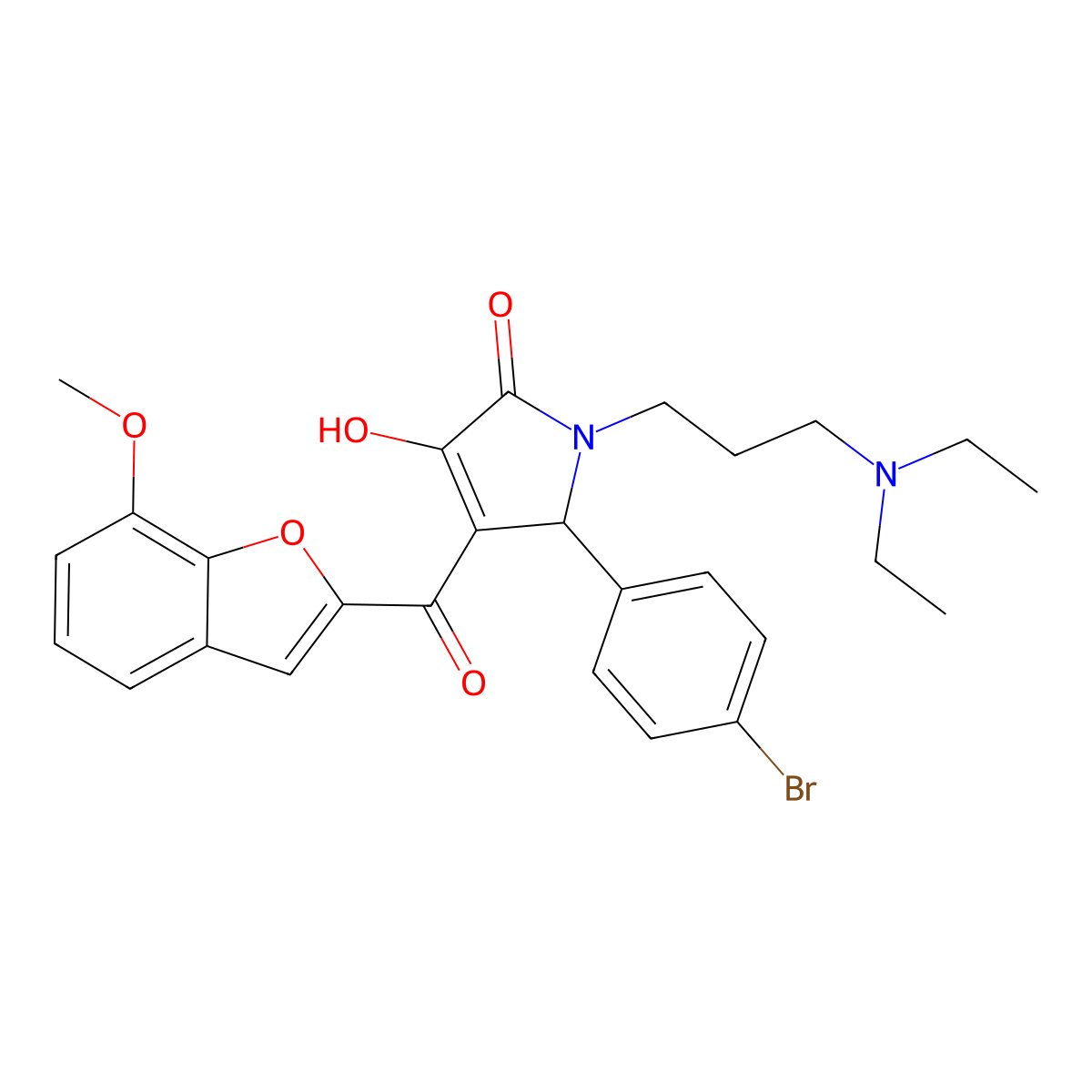 1-[3-(Diethylamino)propyl]-5-(4-bromophenyl)-3-hydroxy-4-[(7-methoxybenzo[d]fu ran-2-yl)carbonyl]-3-pyrrolin-2-one molecular structure, CAS 620930-08-7