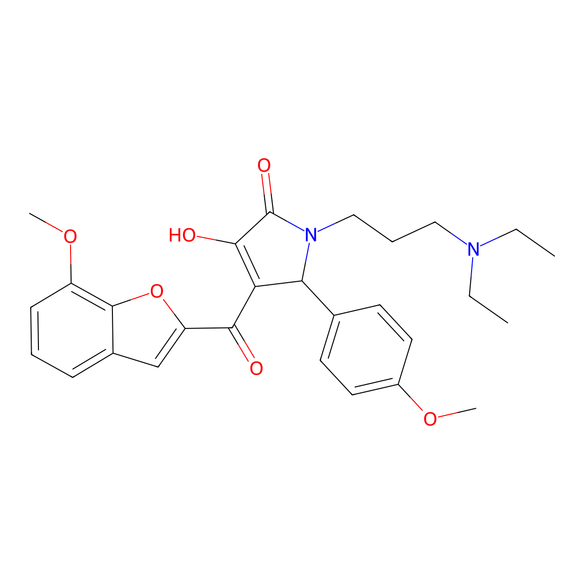 1-[3-(Diethylamino)propyl]-3-hydroxy-4-[(7-methoxybenzo[d]furan-2-yl)carbonyl]-5-(4-methoxyphenyl)-3-pyrrolin-2-one molecular structure, CAS 620930-28-1