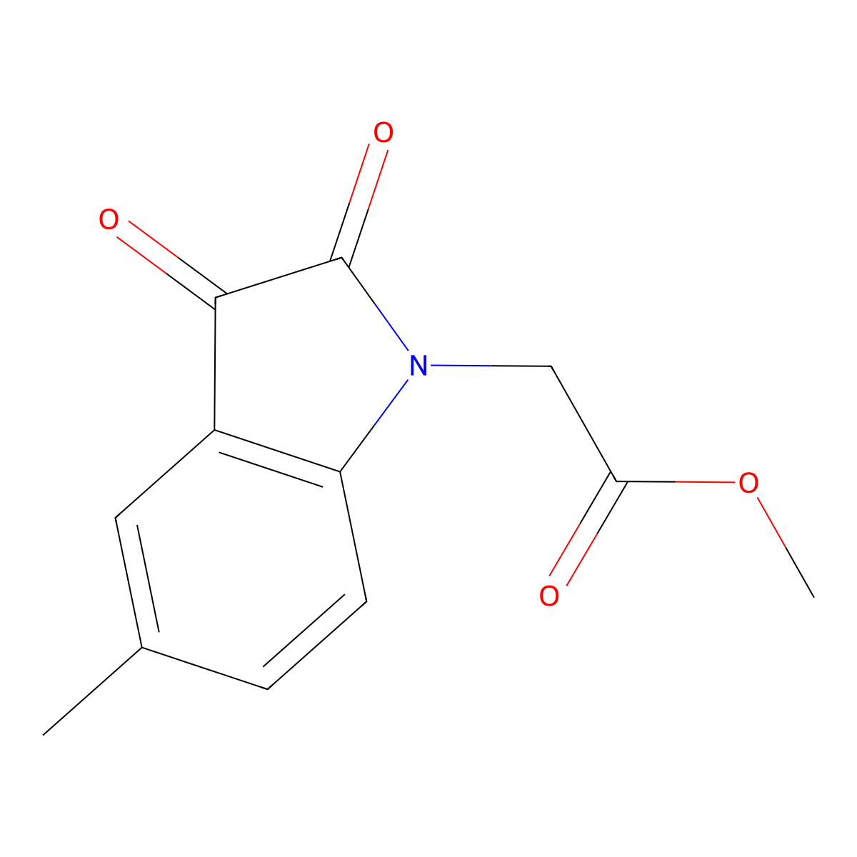Methyl 2-(5-methyl-2,3-dioxoindol-1-yl)acetate molecular structure, CAS 620931-23-9