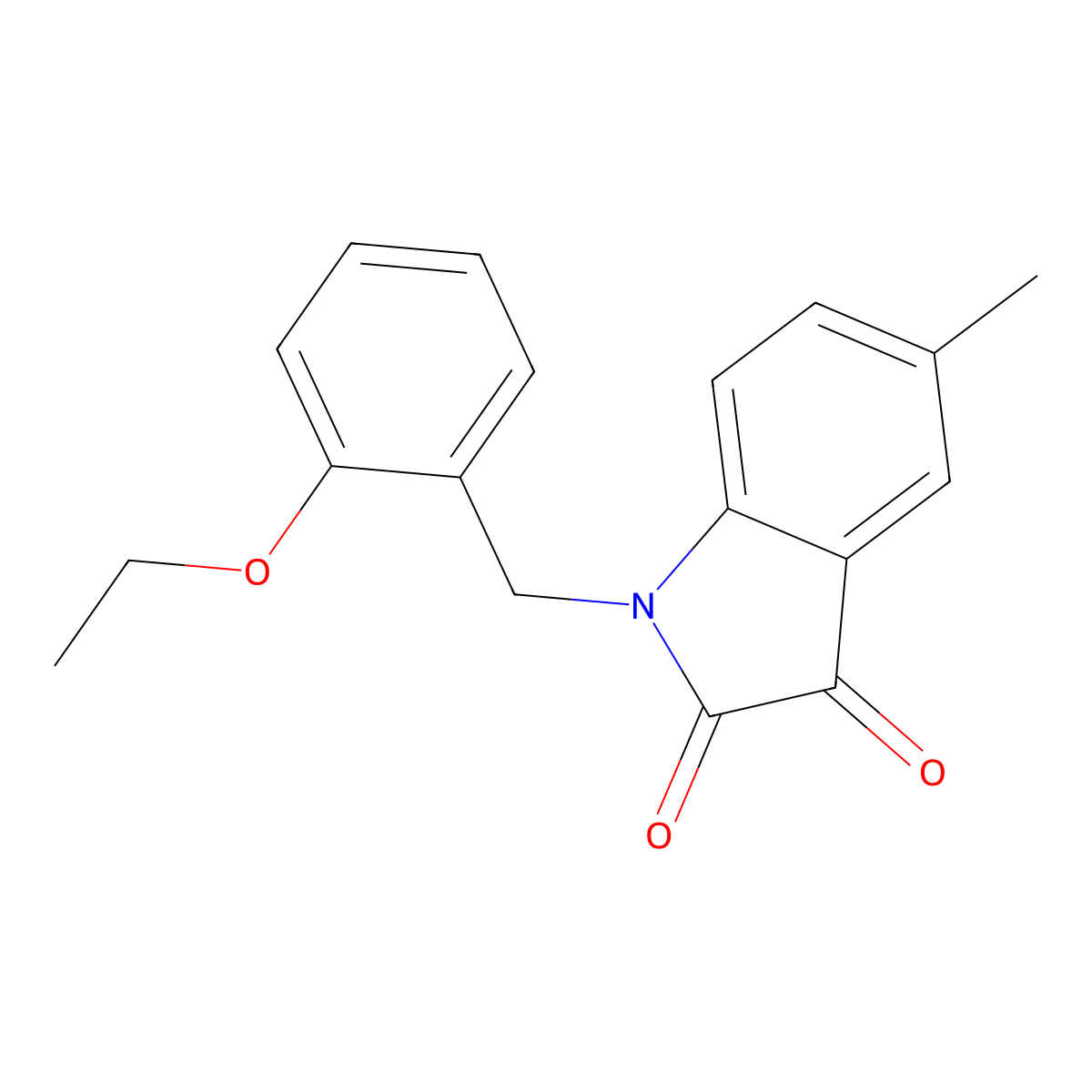 1-[(2-ethoxyphenyl)methyl]-5-methyl-2,3-dihydro-1H-indole-2,3-dione molecular structure, CAS 620931-31-9