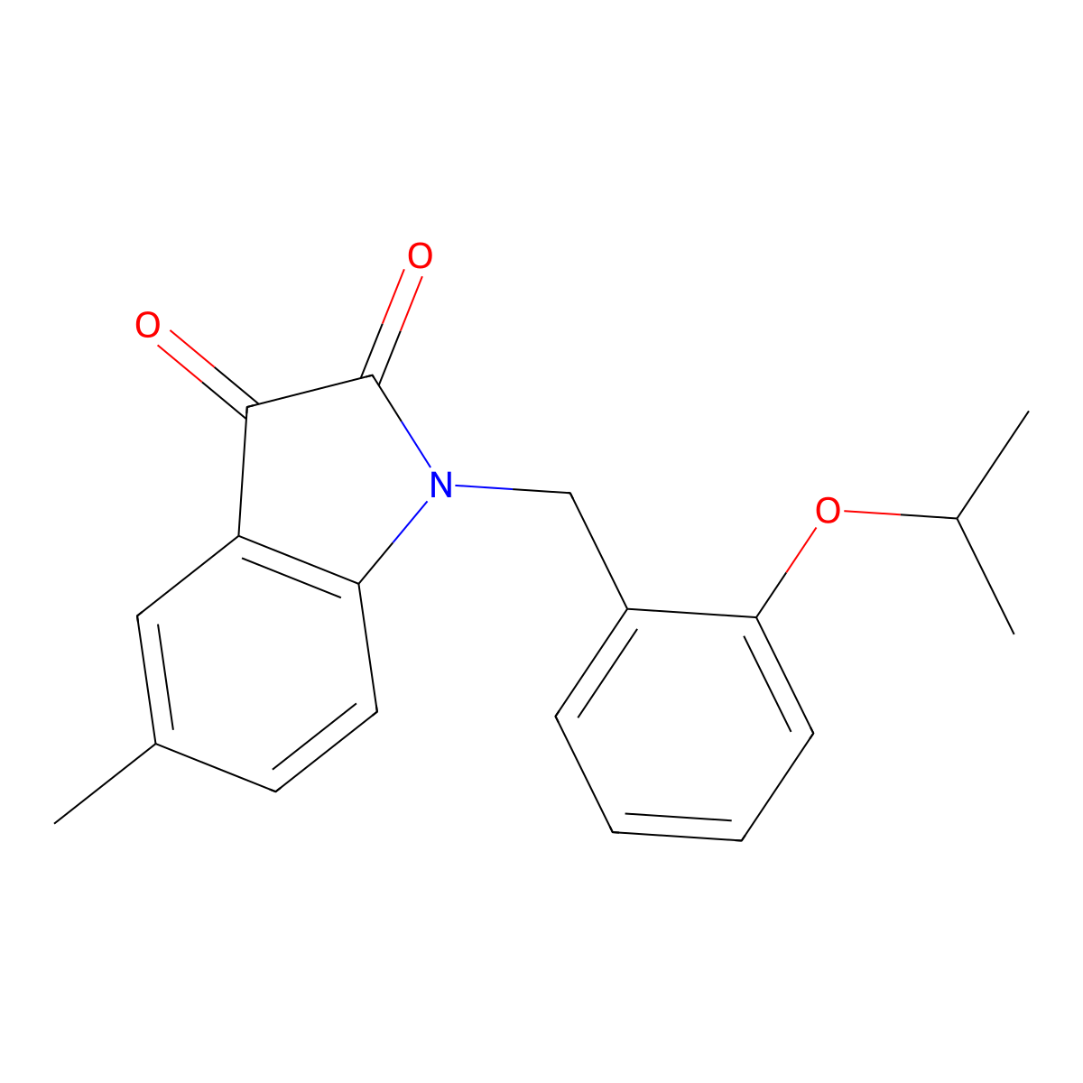 1-(2-isopropoxybenzyl)-5-methyl-1H-indole-2,3-dione molecular structure, CAS 620931-32-0