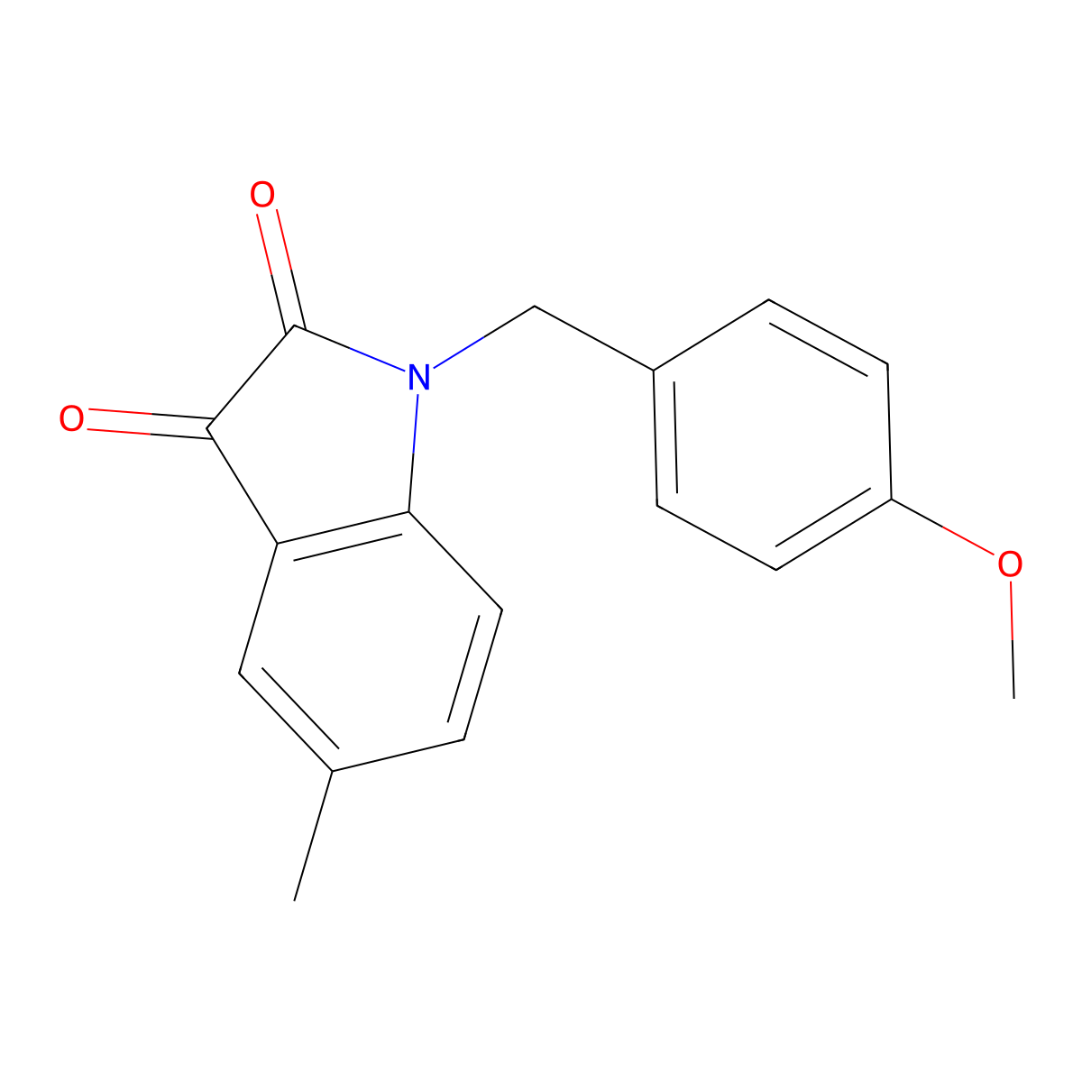 1-(4-Methoxybenzyl)-5-methylindoline-2,3-dione molecular structure, CAS 620931-39-7