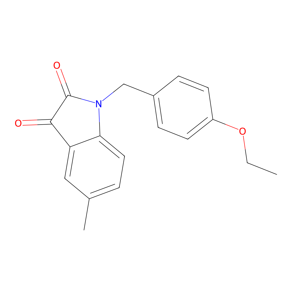 1-[(4-ethoxyphenyl)methyl]-5-methyl-2,3-dihydro-1H-indole-2,3-dione molecular structure, CAS 620931-40-0