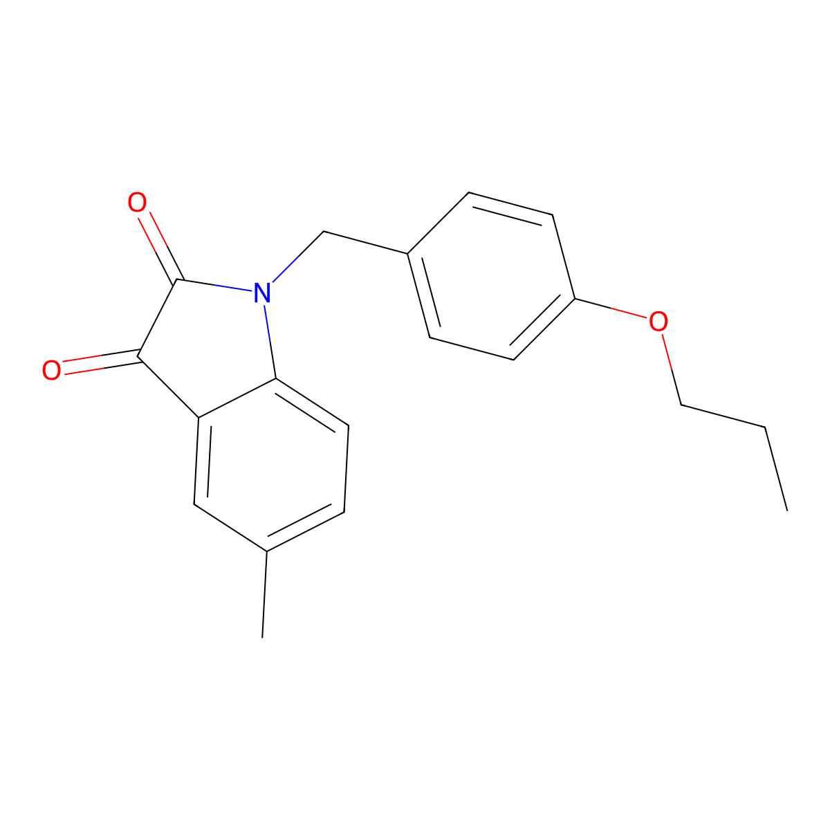 5-methyl-1-(4-propoxybenzyl)-1H-indole-2,3-dione molecular structure, CAS 620931-42-2
