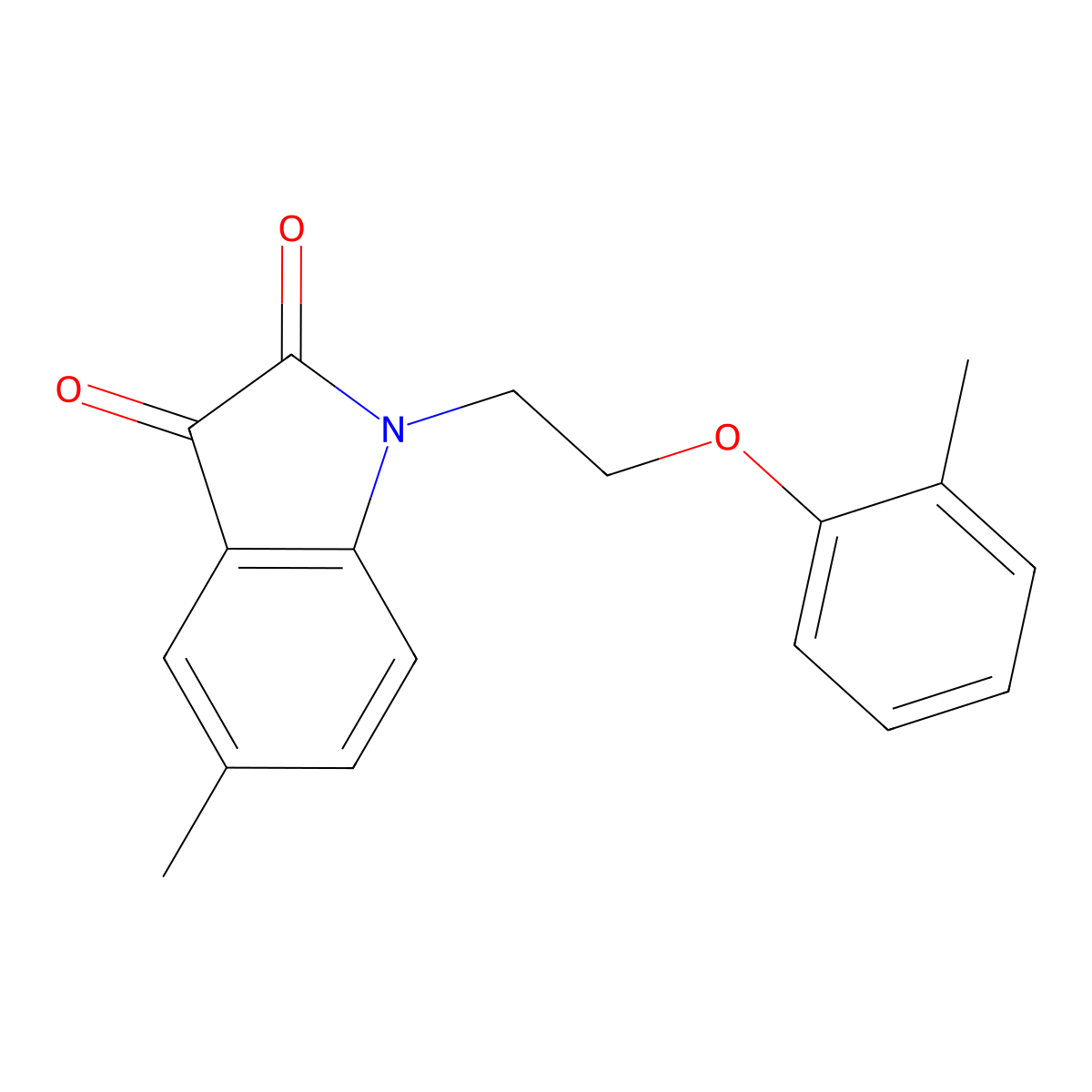5-Methyl-1-(2-(o-tolyloxy)ethyl)indoline-2,3-dione molecular structure, CAS 620931-48-8