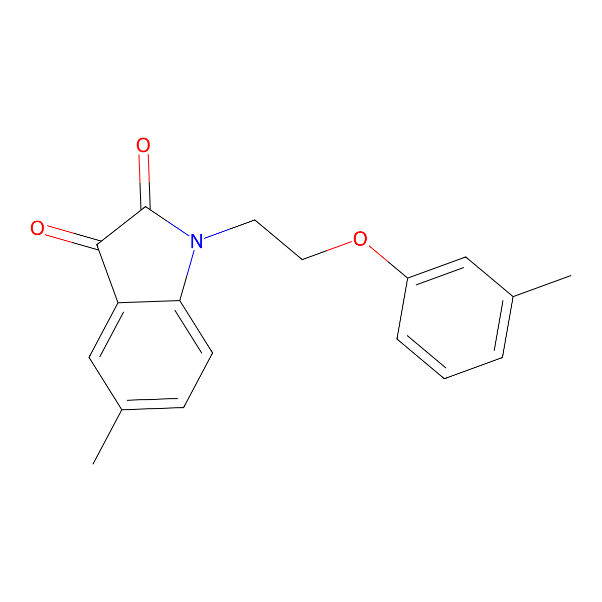 5-Methyl-1-(2-(m-tolyloxy)ethyl)indoline-2,3-dione molecular structure, CAS 620931-49-9