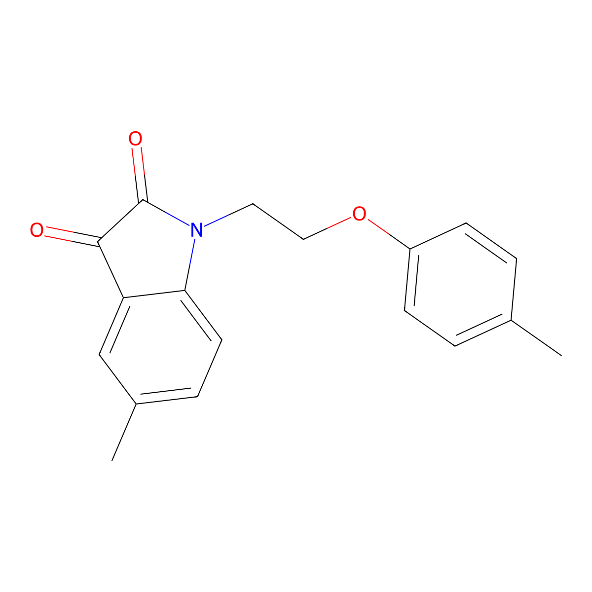 5-Methyl-1-[2-(4-methylphenoxy)ethyl]indole-2,3-dione molecular structure, CAS 620931-50-2