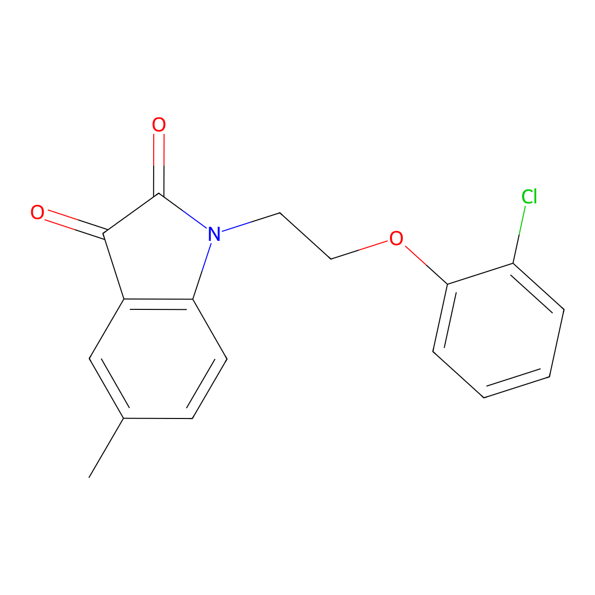 1-[2-(2-Chlorophenoxy)ethyl]-5-methylindole-2,3-dione molecular structure, CAS 620931-51-3
