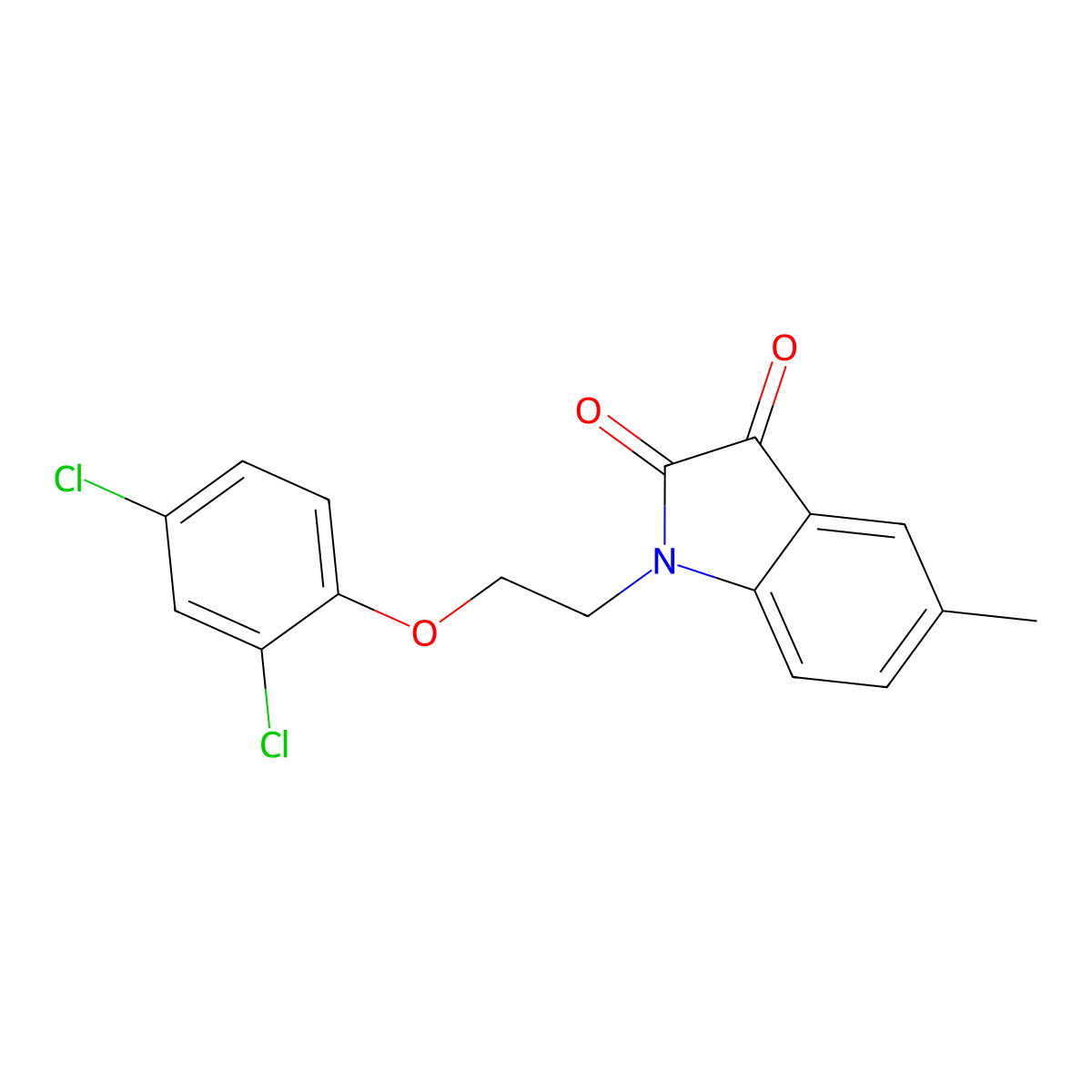 1-[2-(2,4-dichlorophenoxy)ethyl]-5-methyl-2,3-dihydro-1H-indole-2,3-dione molecular structure, CAS 620931-52-4