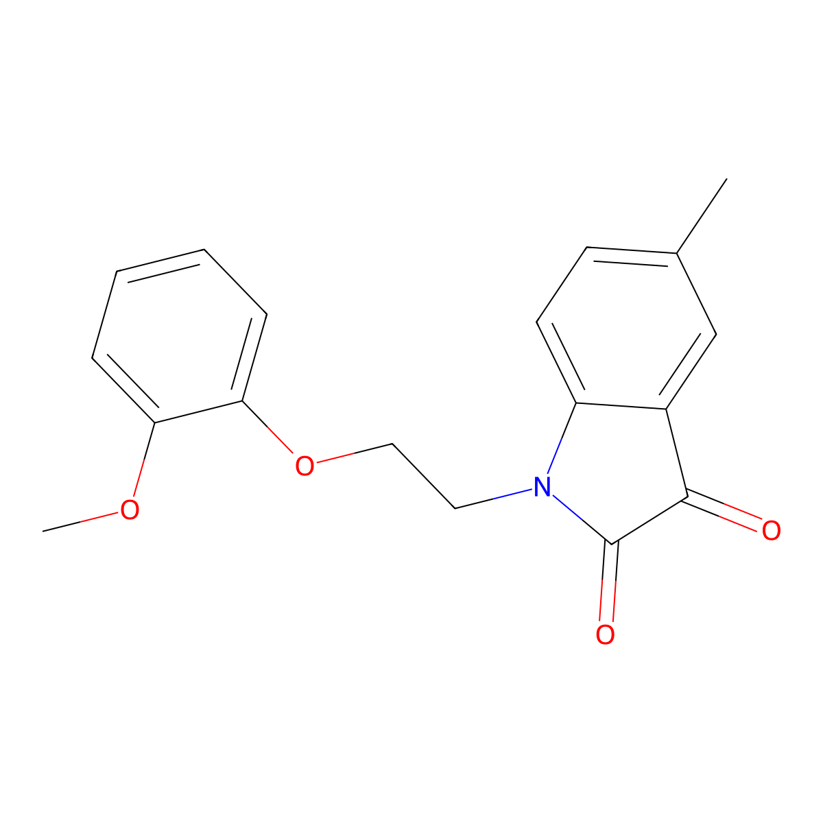 1-(2-(2-Methoxyphenoxy)ethyl)-5-methylindoline-2,3-dione molecular structure, CAS 620931-53-5