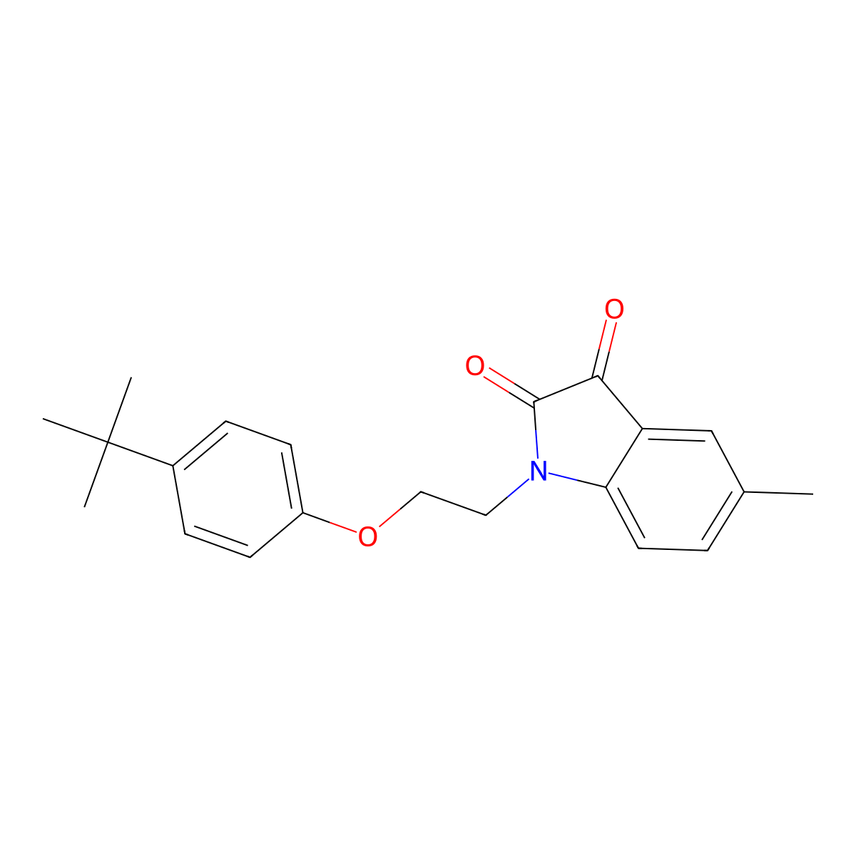 1-[2-(4-tert-butylphenoxy)ethyl]-5-methyl-1H-indole-2,3-dione molecular structure, CAS 620931-54-6