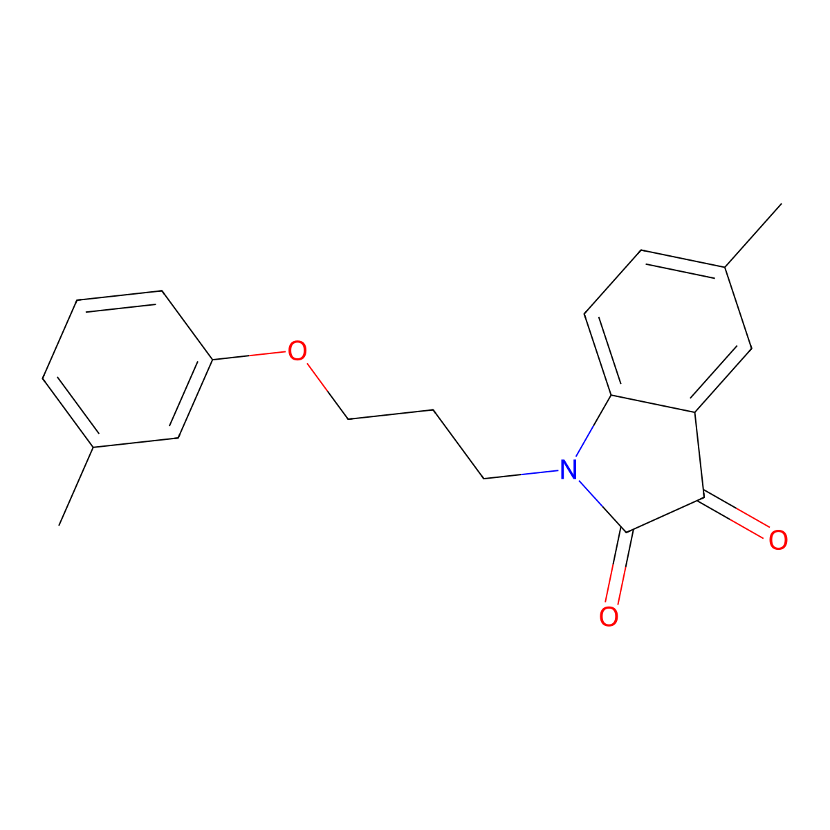 5-Methyl-1-(3-(m-tolyloxy)propyl)indoline-2,3-dione molecular structure, CAS 620931-60-4