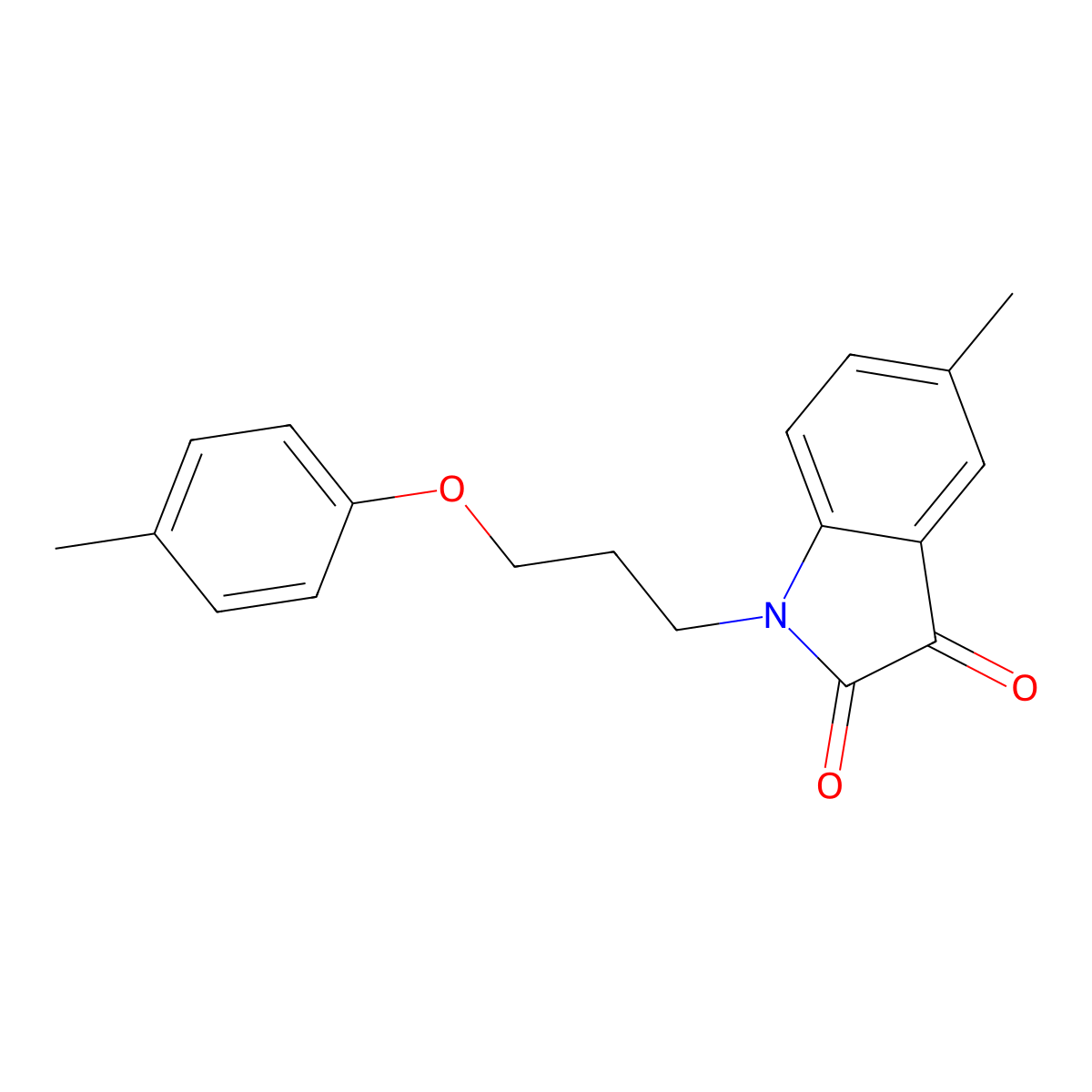 5-Methyl-1-[3-(4-methylphenoxy)propyl]indole-2,3-dione molecular structure, CAS 620931-61-5