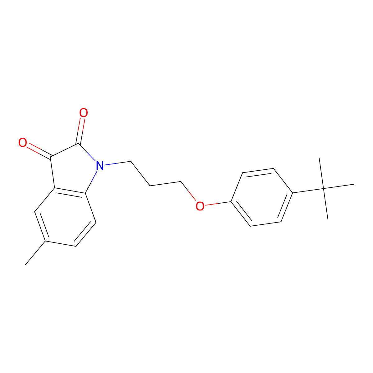 1-[3-(4-tert-butylphenoxy)propyl]-5-methyl-1H-indole-2,3-dione molecular structure, CAS 620931-62-6