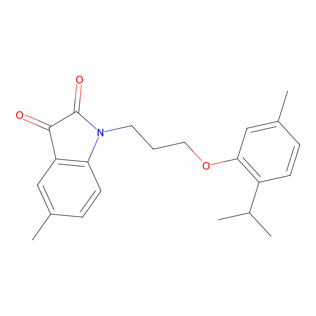 1-(3-(2-Isopropyl-5-methylphenoxy)propyl)-5-methylindoline-2,3-dione molecular structure, CAS 620931-63-7