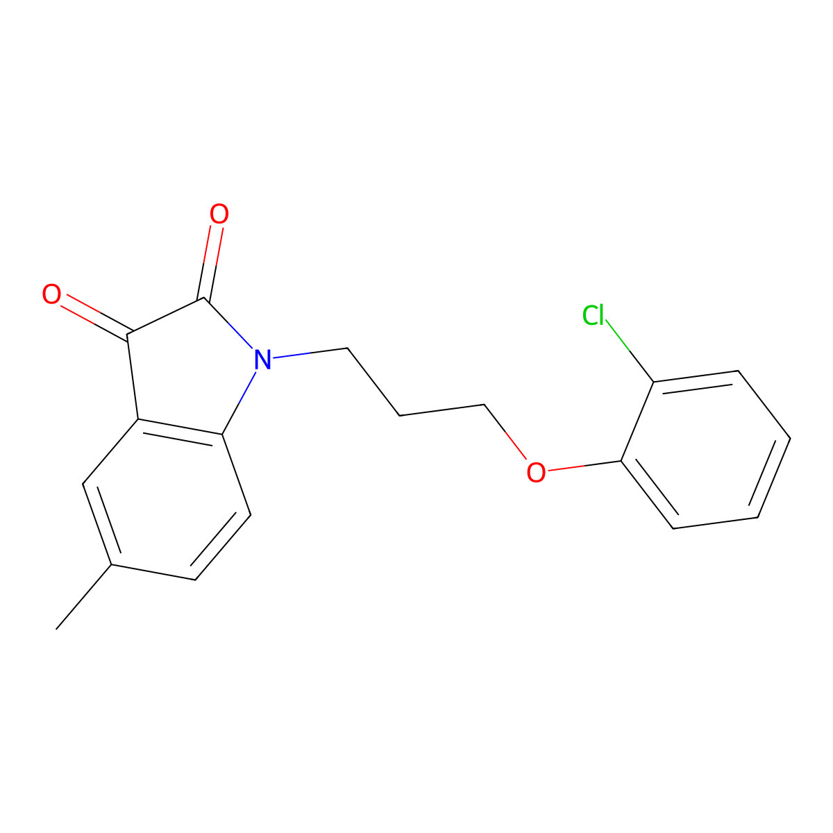 1-[3-(2-Chlorophenoxy)propyl]-5-methylindole-2,3-dione molecular structure, CAS 620931-64-8
