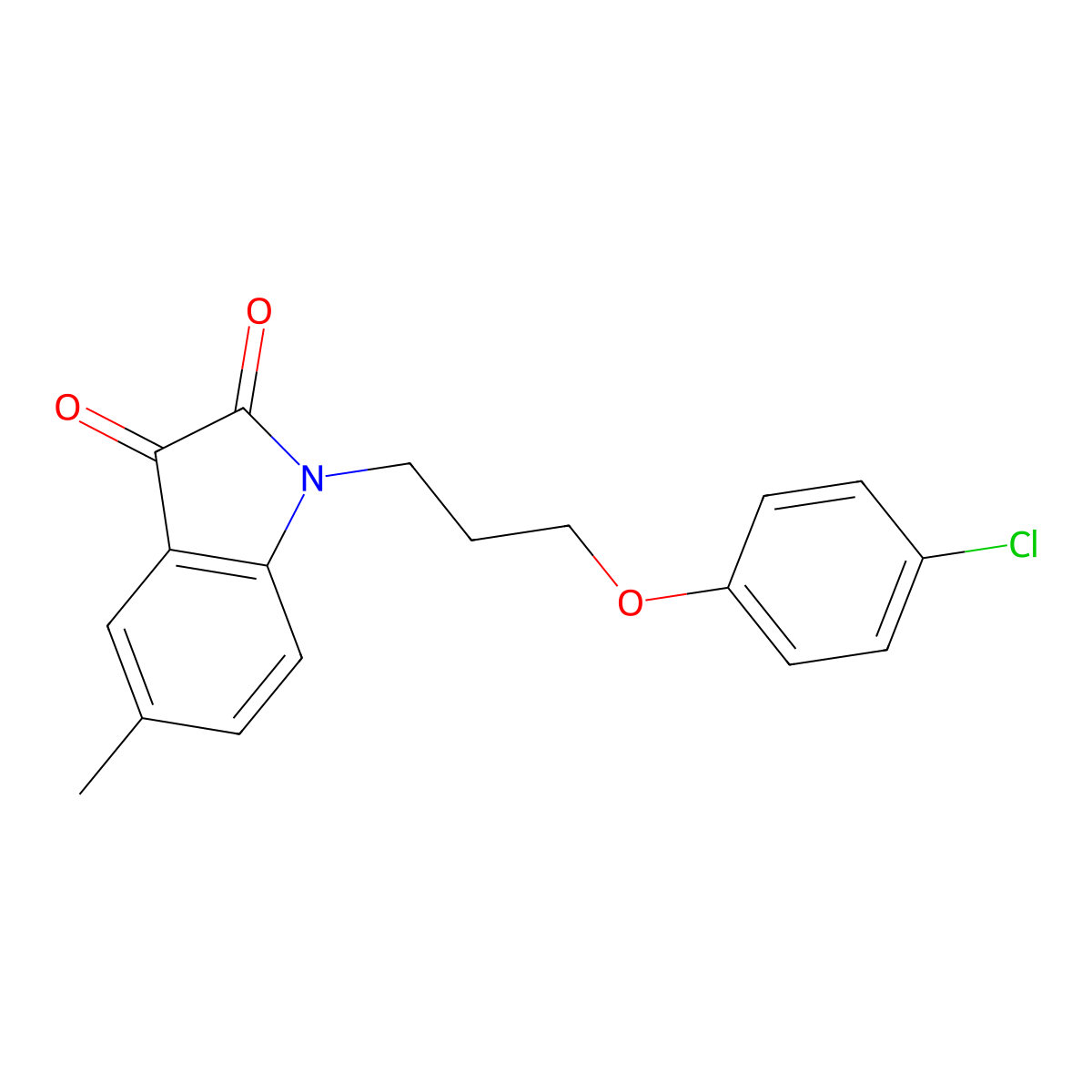 1-(3-(4-Chlorophenoxy)propyl)-5-methylindoline-2,3-dione molecular structure, CAS 620931-65-9