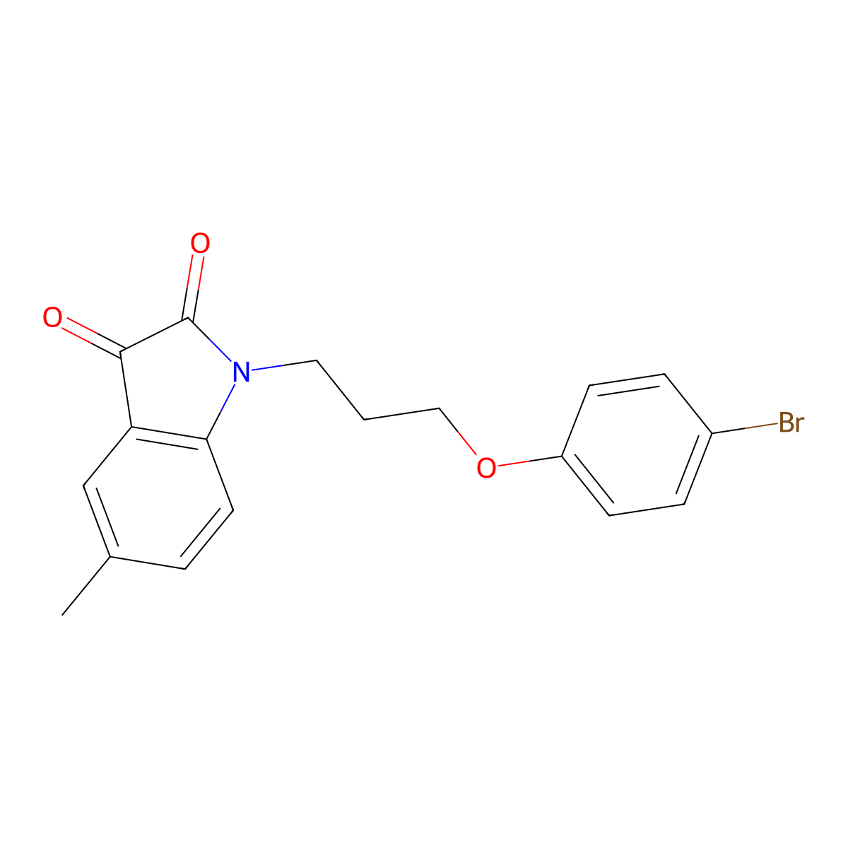 1-[3-(4-Bromophenoxy)propyl]-5-methylindole-2,3-dione molecular structure, CAS 620931-67-1