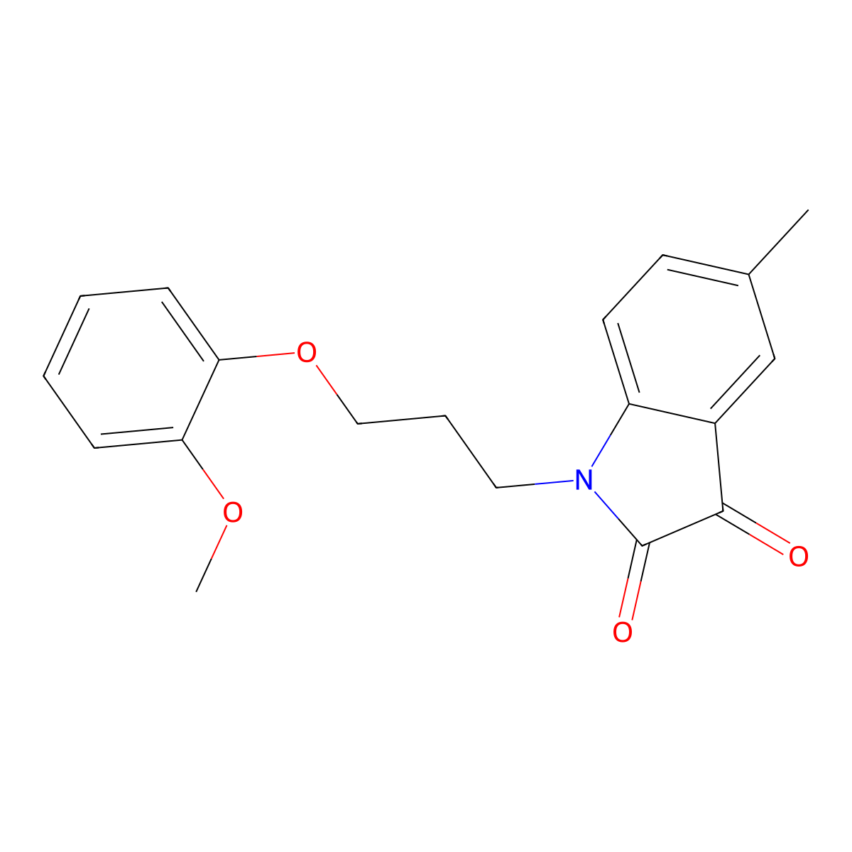 1-(3-(2-Methoxyphenoxy)propyl)-5-methylindoline-2,3-dione molecular structure, CAS 620931-68-2