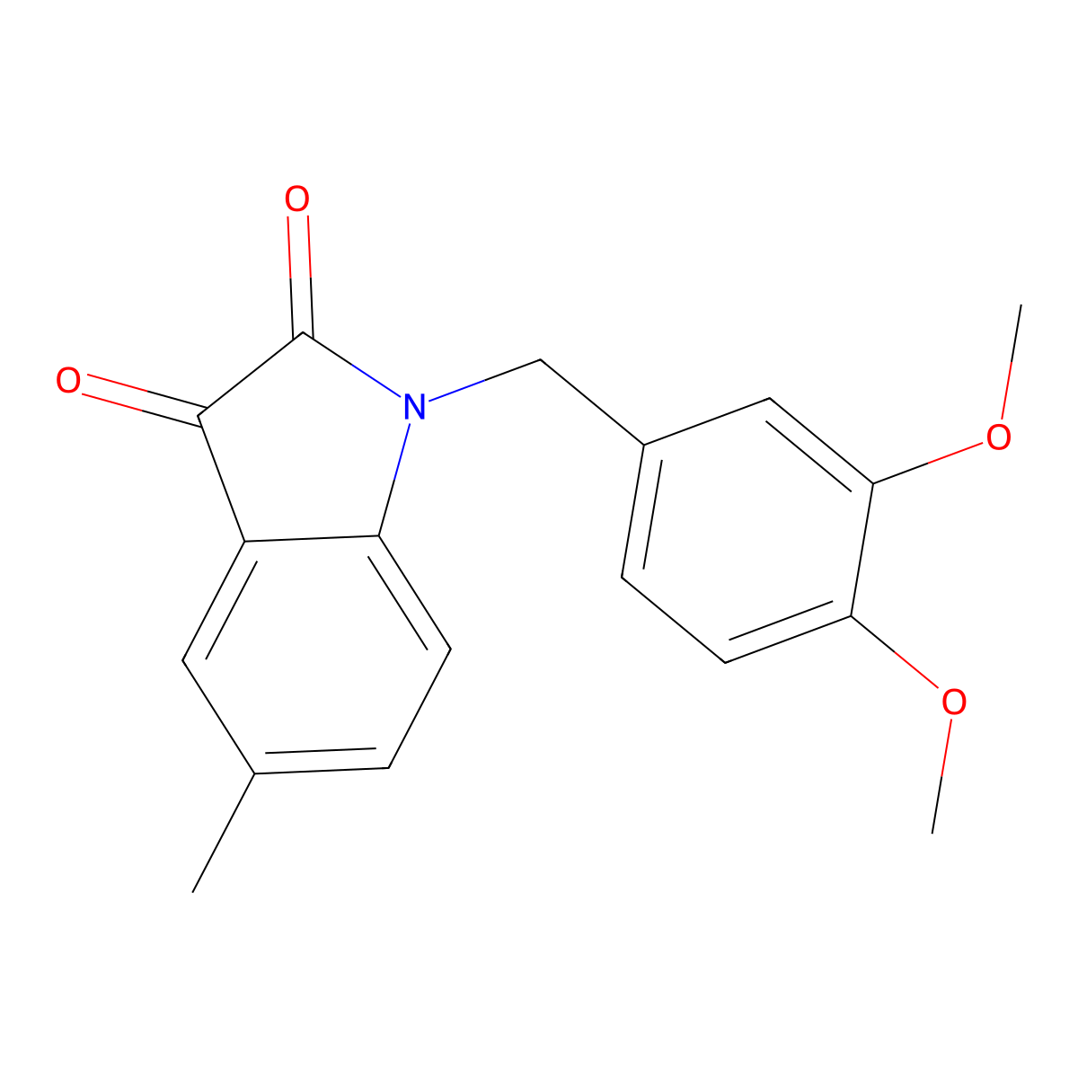 1-(3,4-Dimethoxybenzyl)-5-methylindoline-2,3-dione molecular structure, CAS 620931-69-3