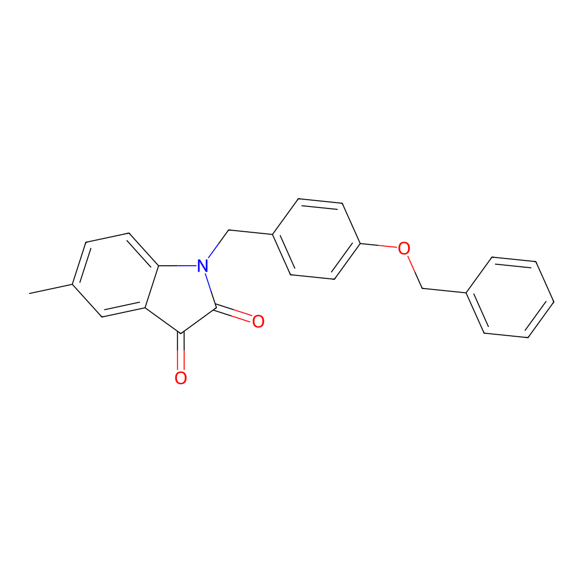 1-(4-(Benzyloxy)benzyl)-5-methylindoline-2,3-dione molecular structure, CAS 620931-78-4