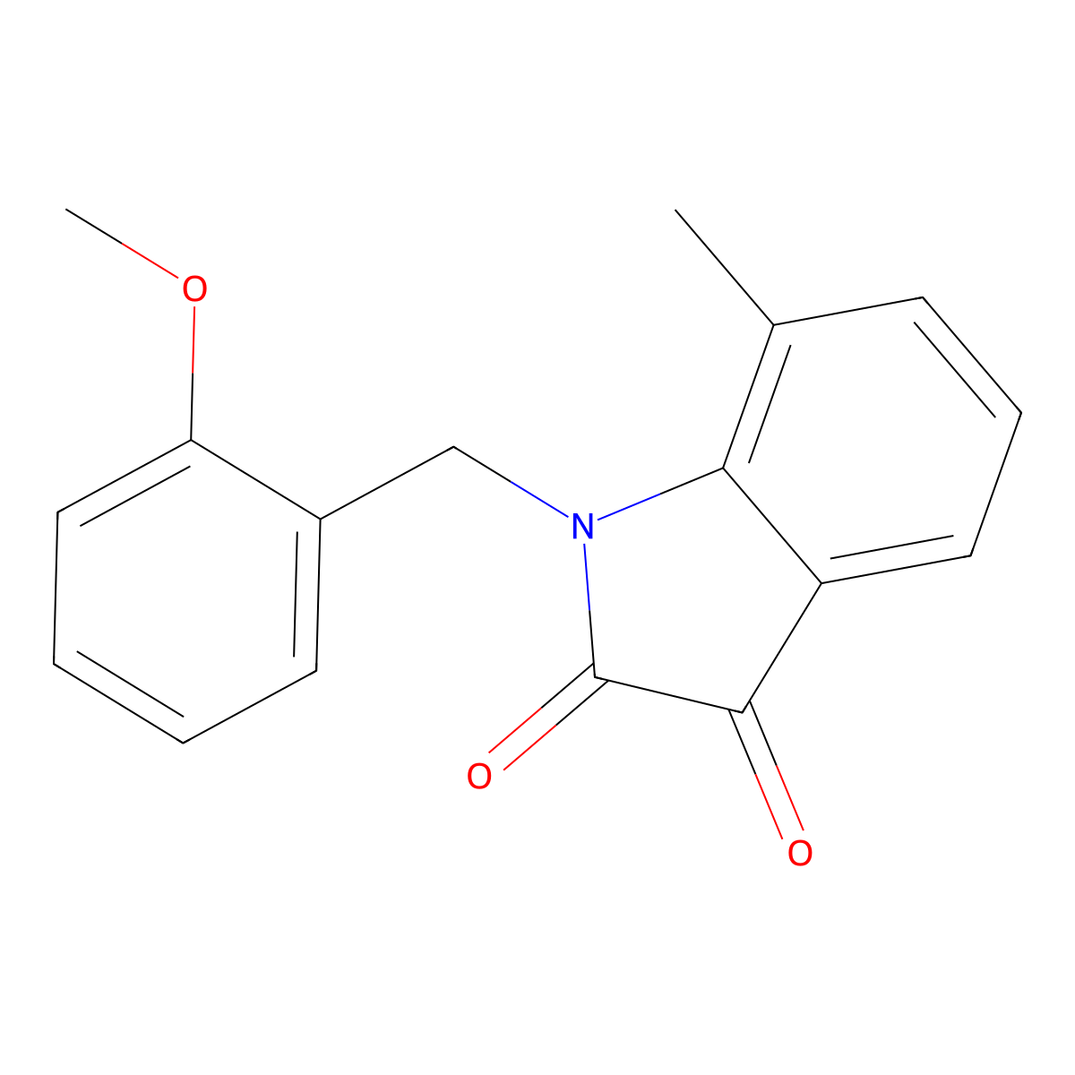 1-[(2-Methoxyphenyl)methyl]-7-methylindole-2,3-dione molecular structure, CAS 620931-91-1