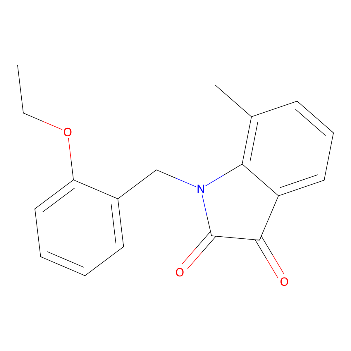 1-[(2-ethoxyphenyl)methyl]-7-methyl-2,3-dihydro-1H-indole-2,3-dione molecular structure, CAS 620931-92-2