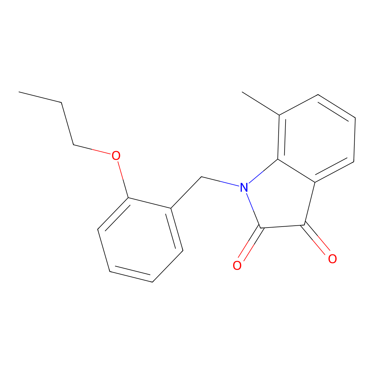 7-methyl-1-(2-propoxybenzyl)-1H-indole-2,3-dione molecular structure, CAS 620931-94-4