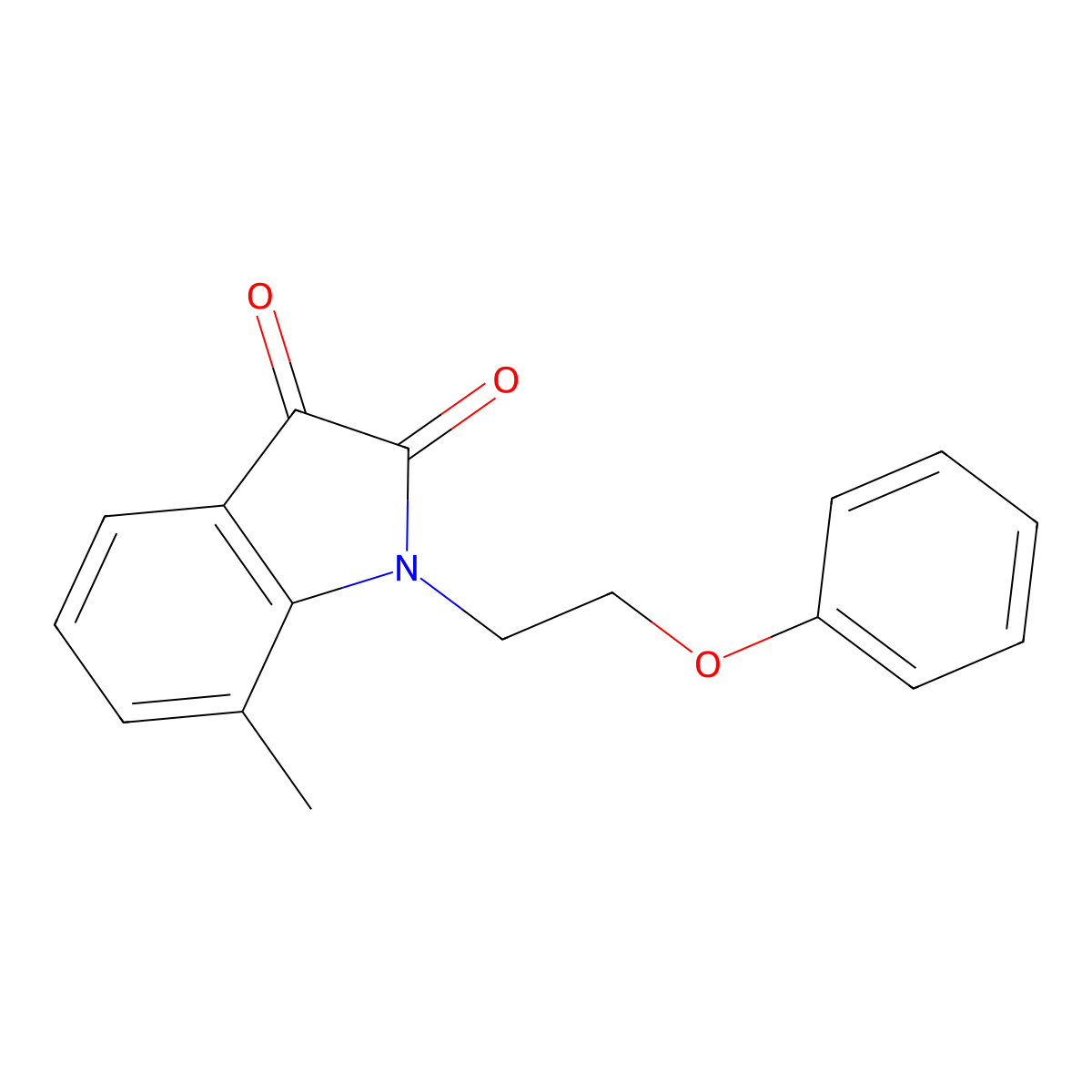 7-Methyl-1-(2-phenoxyethyl)indole-2,3-dione molecular structure, CAS 620932-09-4