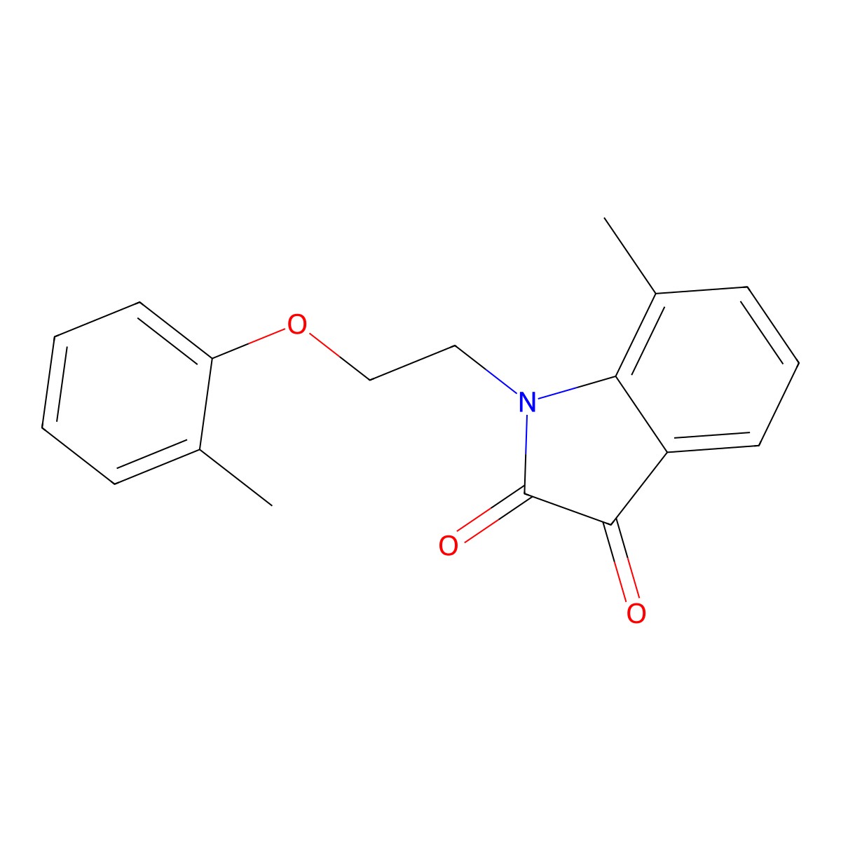 7-Methyl-1-(2-(o-tolyloxy)ethyl)indoline-2,3-dione molecular structure, CAS 620932-10-7
