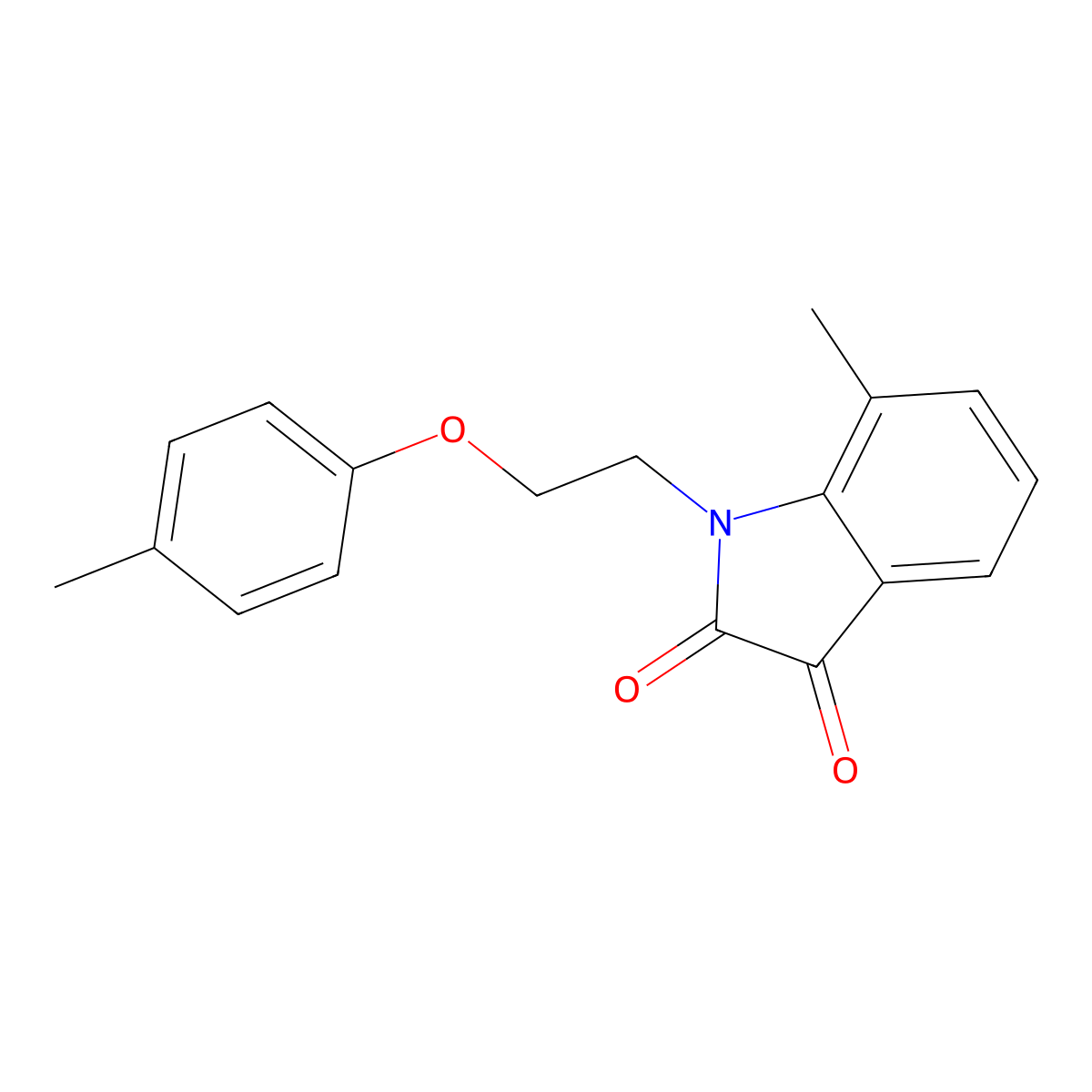 7-Methyl-1-(2-(p-tolyloxy)ethyl)indoline-2,3-dione molecular structure, CAS 620932-12-9