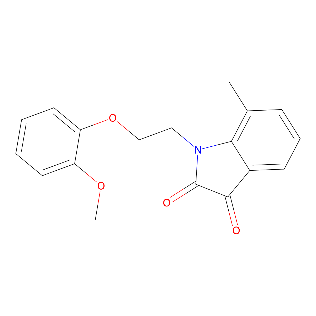 1-(2-(2-Methoxyphenoxy)ethyl)-7-methylindoline-2,3-dione molecular structure, CAS 620932-15-2