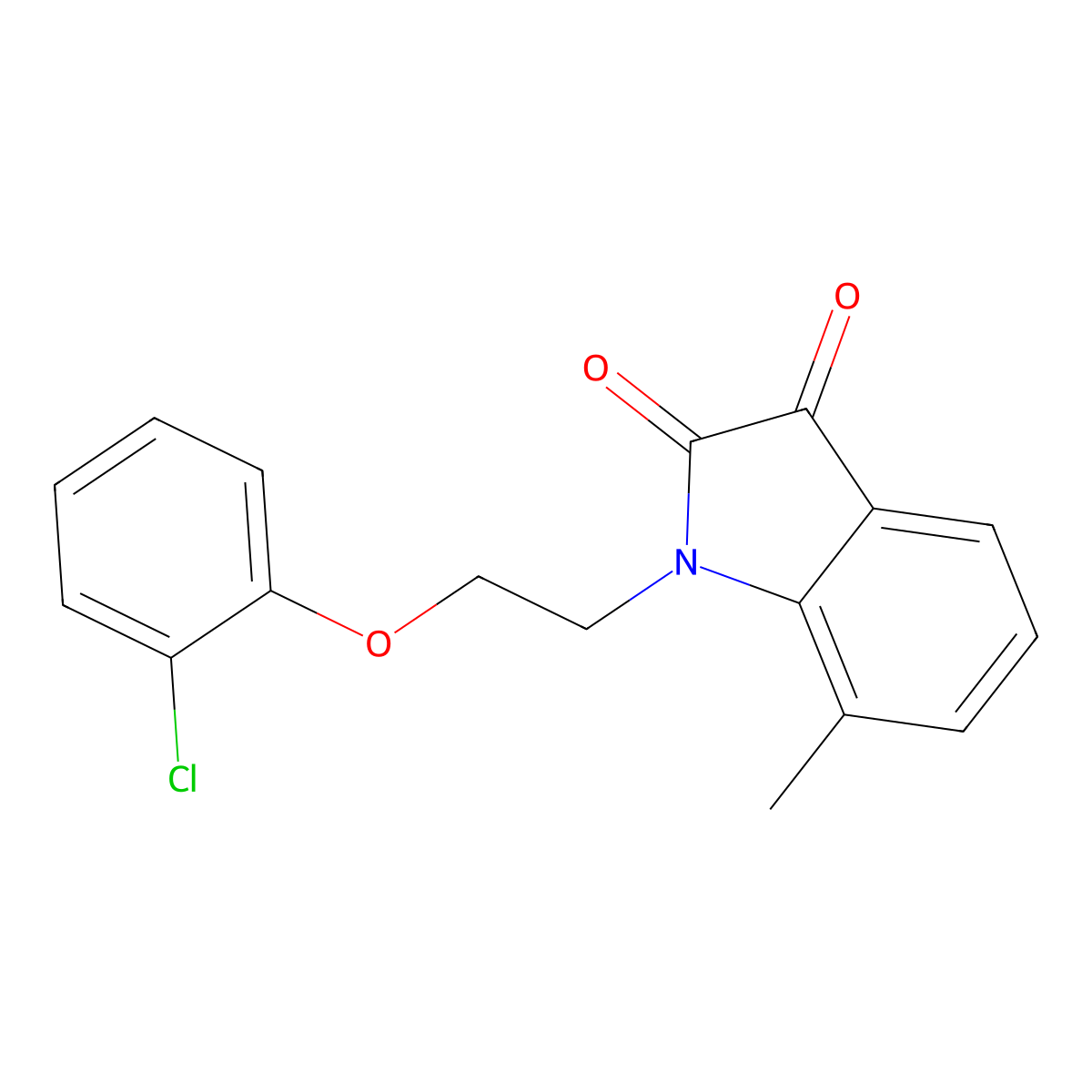 1-[2-(2-Chloro-phenoxy)-ethyl]-7-methyl-1H-indole-2,3-dione molecular structure, CAS 620932-16-3