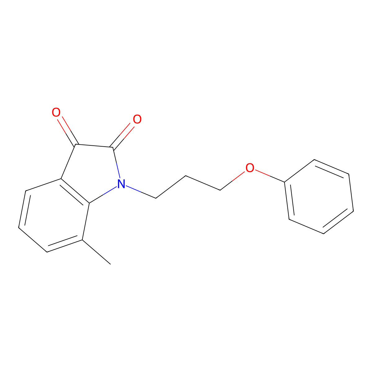 7-Methyl-1-(3-phenoxypropyl)indoline-2,3-dione molecular structure, CAS 620932-20-9