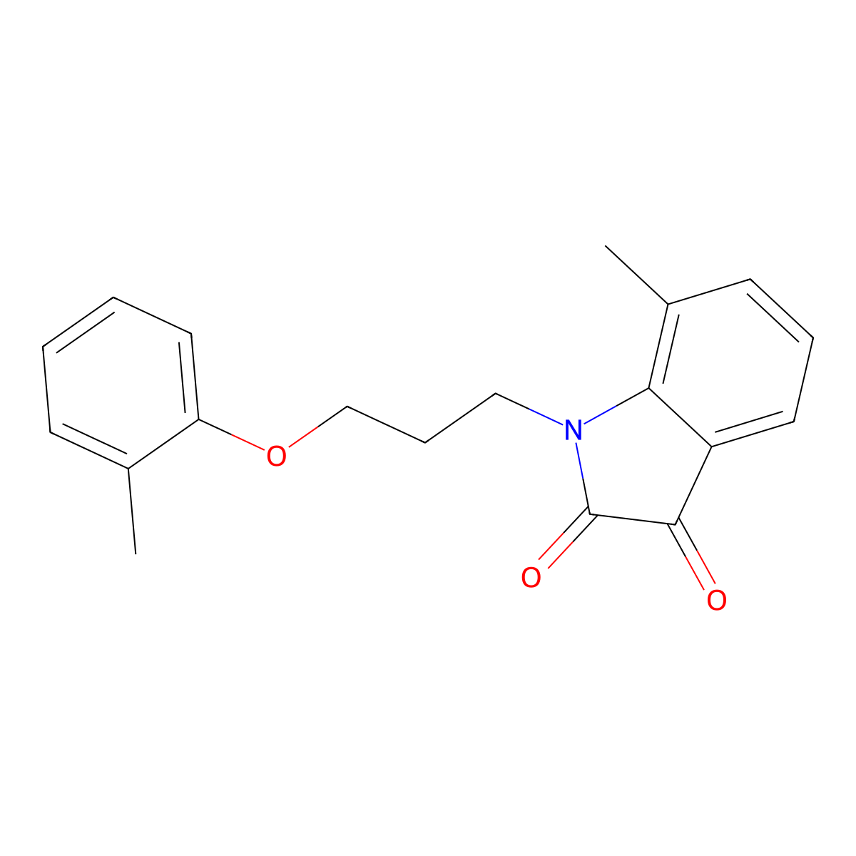 7-methyl-1-[3-(2-methylphenoxy)propyl]-2,3-dihydro-1H-indole-2,3-dione molecular structure, CAS 620932-21-0