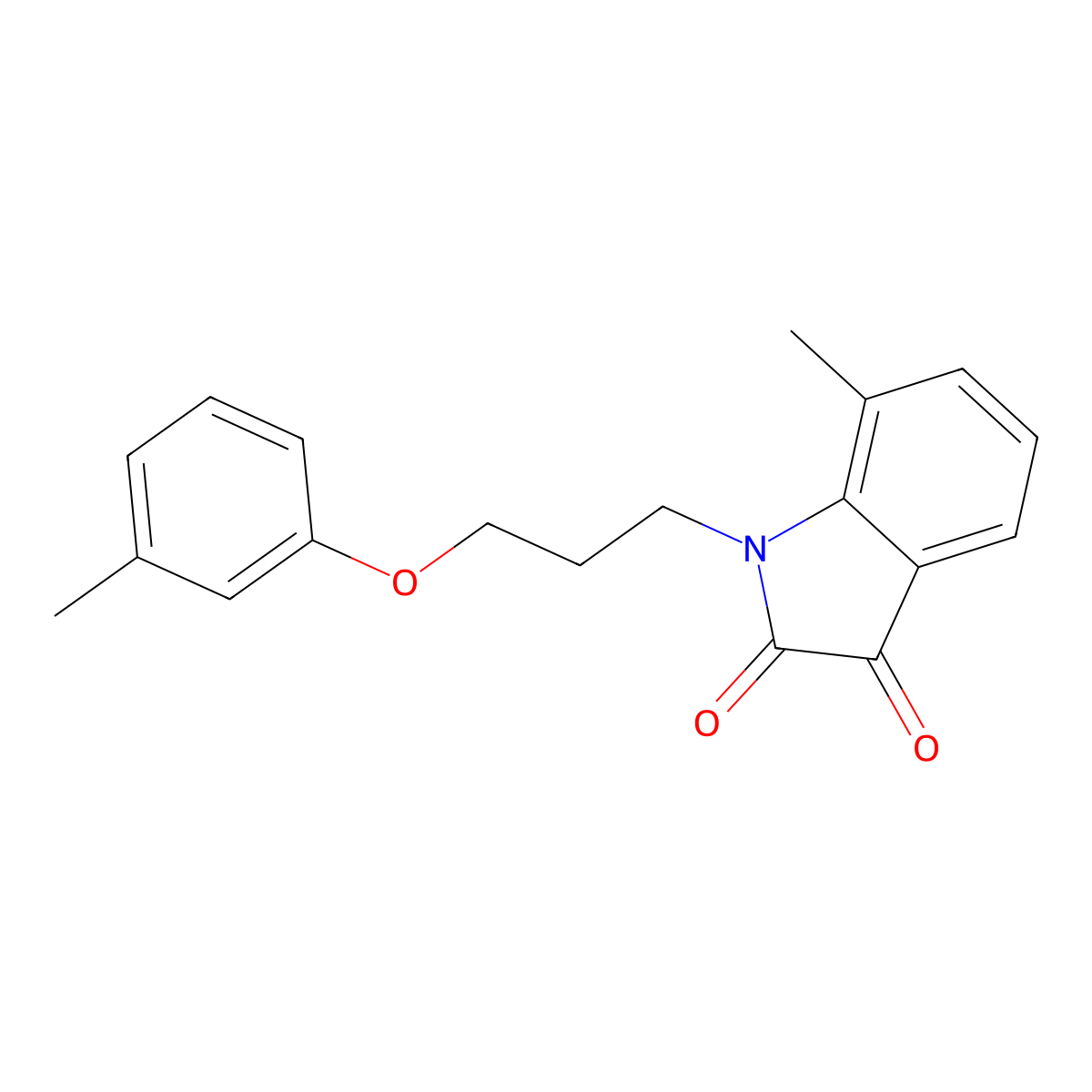 7-Methyl-1-(3-(m-tolyloxy)propyl)indoline-2,3-dione molecular structure, CAS 620932-22-1