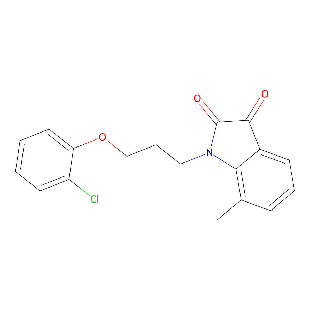 1-[3-(2-Chlorophenoxy)propyl]-7-methylindole-2,3-dione molecular structure, CAS 620932-24-3