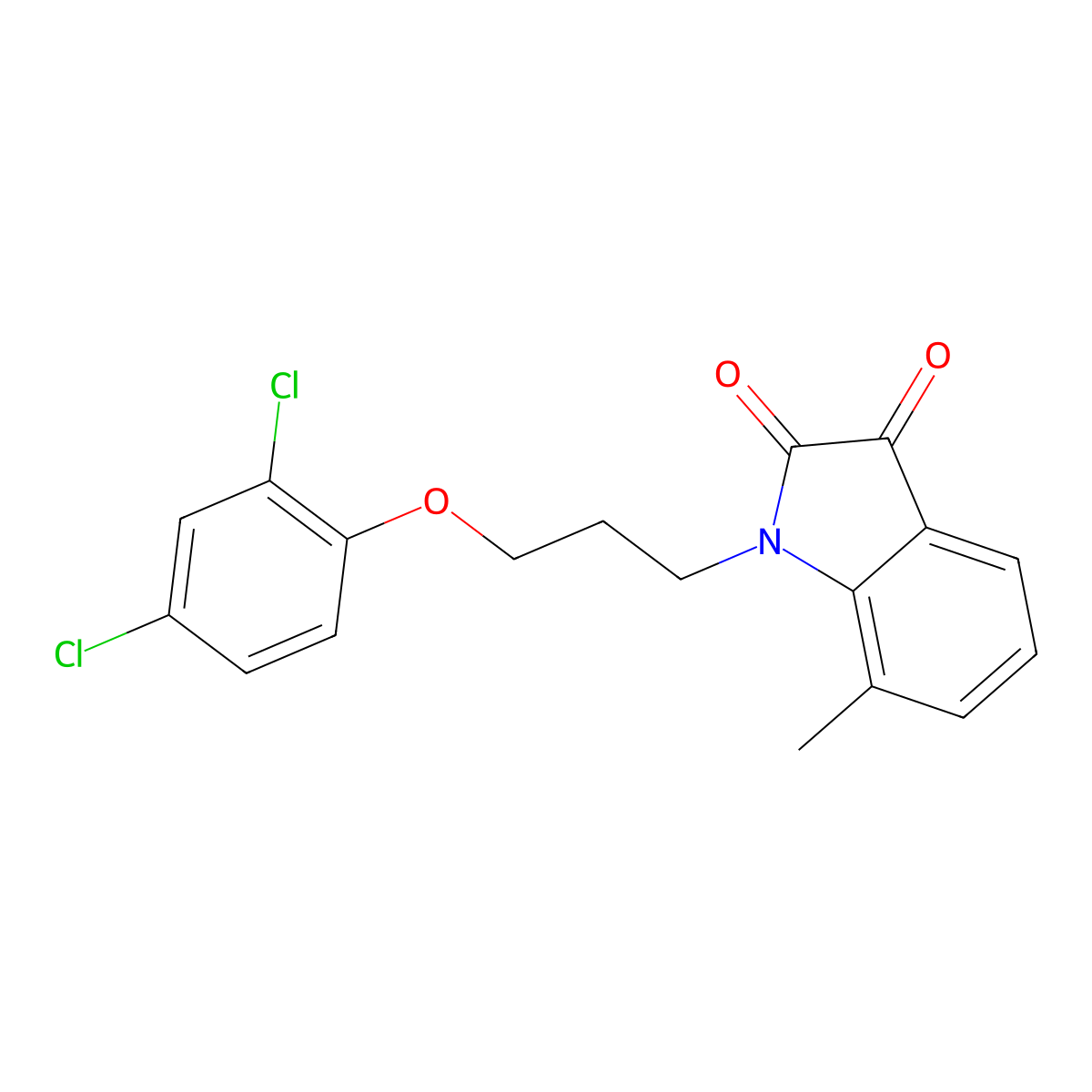 1-[3-(2,4-Dichlorophenoxy)propyl]-7-methylindole-2,3-dione molecular structure, CAS 620932-27-6