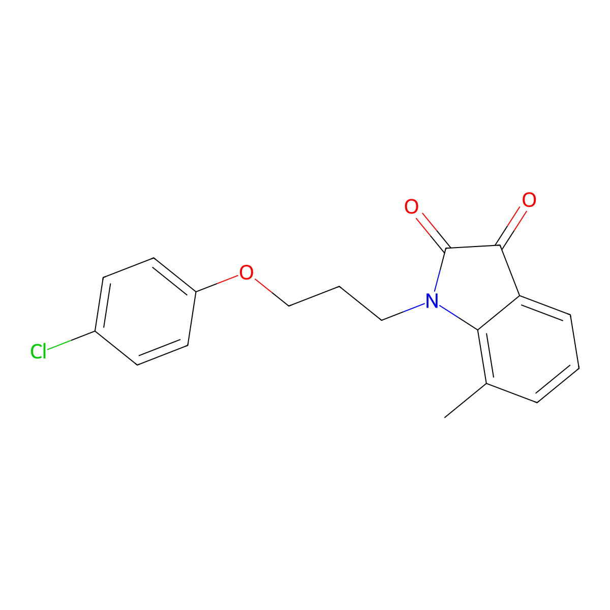 1-(3-(4-Chlorophenoxy)propyl)-7-methylindoline-2,3-dione molecular structure, CAS 620932-28-7