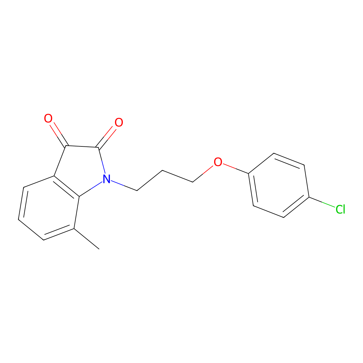1-(3-(4-Chlorophenoxy)propyl)-7-methylindoline-2,3-dione molecular structure, CAS 620932-28-7